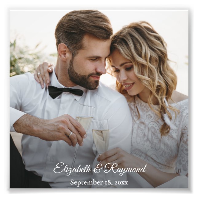 Modern Custom Wedding Photo Print (Front)