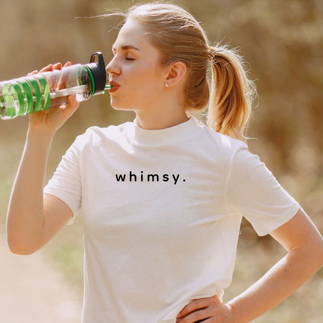 Modern Custom Whimsy Text Black T-Shirt (Modern customize whimsy t-shirt)