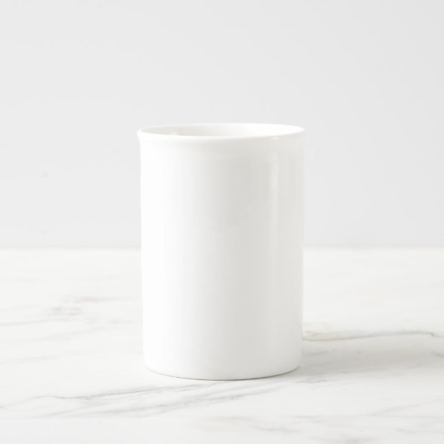 Modern Custom white simple Design Add Photo /Text Bone China Mug (Front)