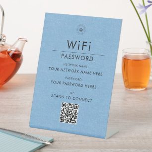 Modern Custom Wi-Fi QR Code Sign with Business Log