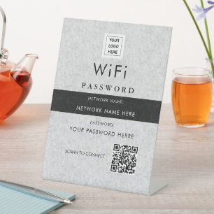 Modern Custom Wi-Fi QR Code Sign with Business Log