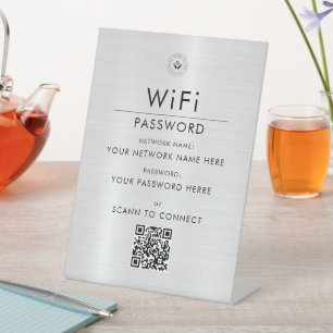 Modern Custom Wi-Fi QR Code Sign with Business Log