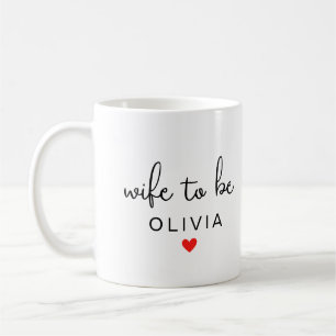 Modern Custom Wife To Be Name Red Love Coffee Mug