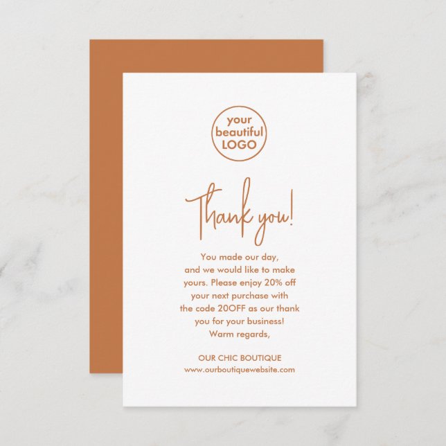 Modern Customer Appreciation Business Thank You (Front/Back)