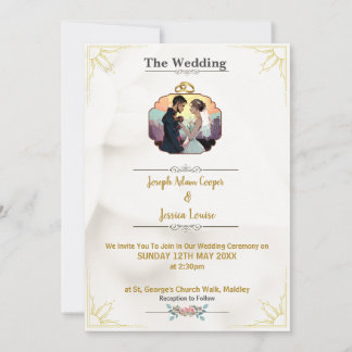 Modern customIizable wedding Invitation with photo