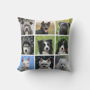 Modern Customisable Black & White Dog Photos  Cushion