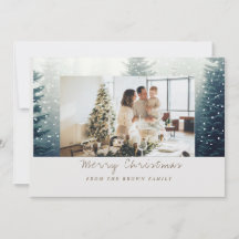 Modern Customisable family photo Christmas card