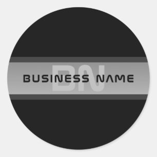 Modern Customisable Layered Text   Black & Grey Classic Round Sticker