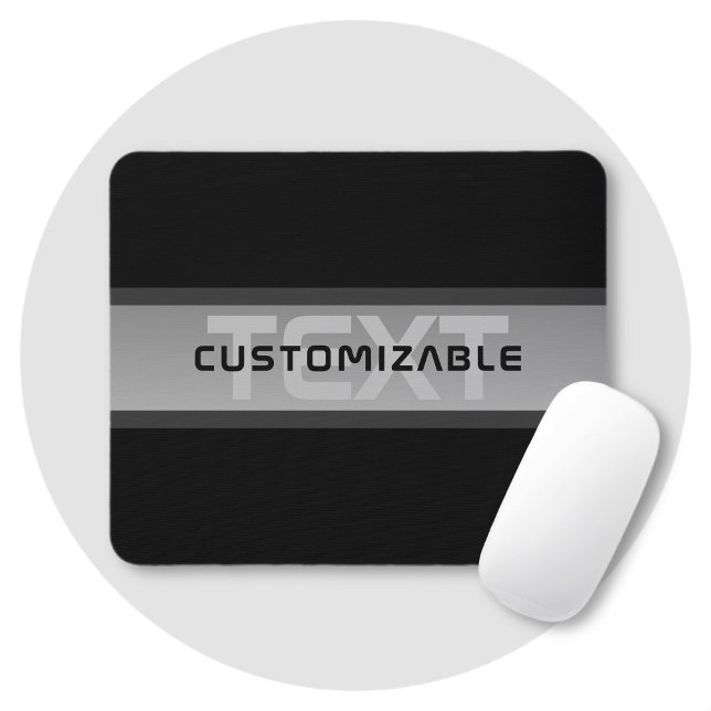 Modern Customisable Layered Text | Black & Grey Mouse Mat (Creator Uploaded)