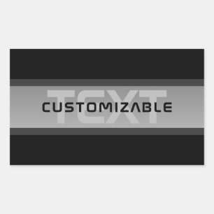 Modern Customisable Layered Text   Black & Grey Rectangular Sticker