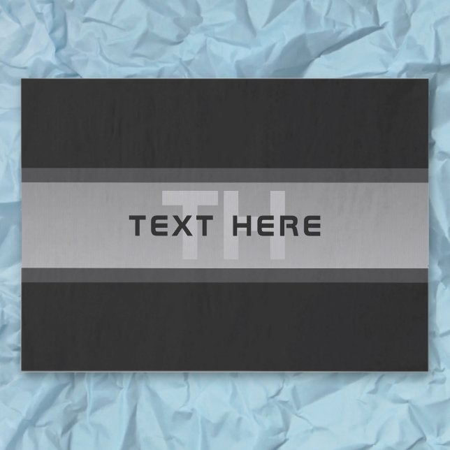 Modern Customisable Layered Text | Black & Grey Tissue Paper (Creator Uploaded)