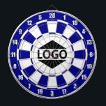 Modern Customisable Logo Image on Blue & White Dartboard<br><div class="desc">Custom logo on blue and white Dart Board. Better if image has square shape.</div>