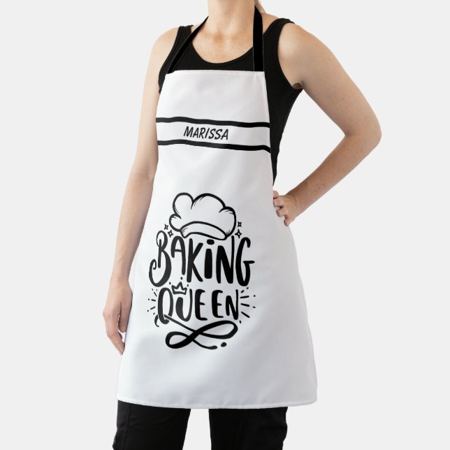Modern Customisable Name Baking Queen Apron (Insitu)