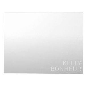 Modern Customisable Name   Grey Gradient Notepad
