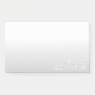 Modern Customisable Name Grey Gradient Post-it Notes