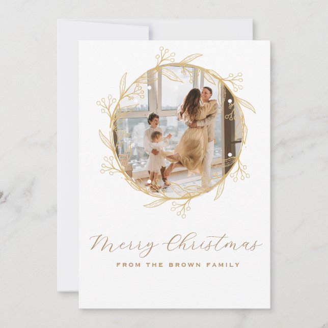 Modern customisable photo Christmas card (Front)