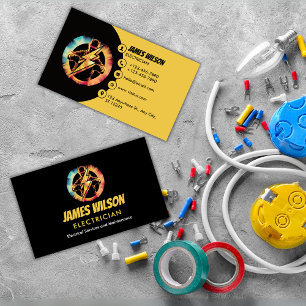 Modern & Customisable Professional Electrician Business Card