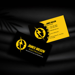 Modern & Customisable Professional Electrician Business Card