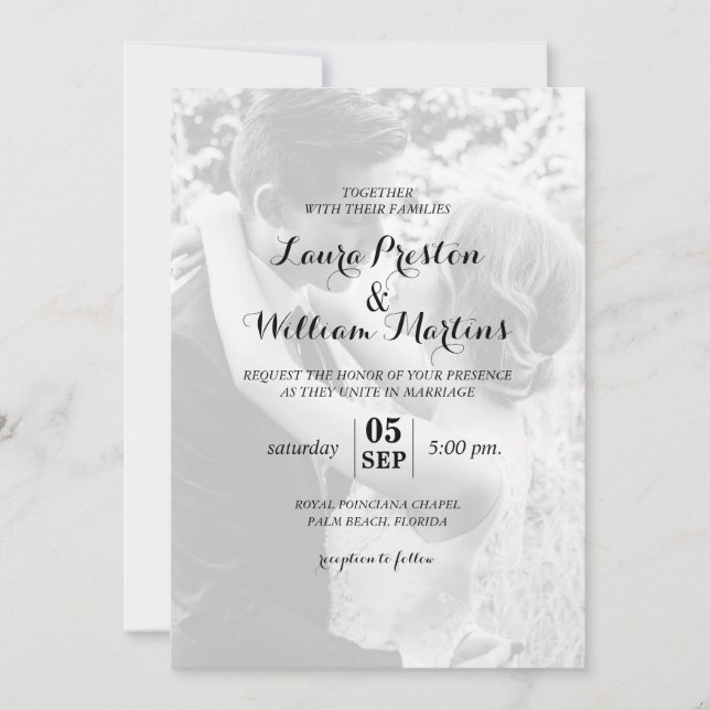 Modern Customised Photo Wedding Invitation (Front)