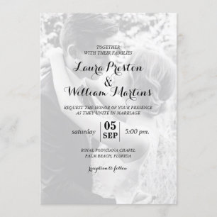 Modern Customised Photo Wedding Invitation