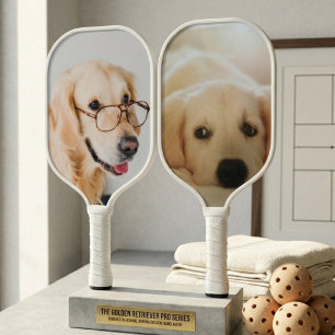 Modern Customised Two Sided Dog Photo Pickleball Paddle