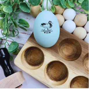 Modern Customised Vintage Duck Egg Dealer Duck Rubber Stamp