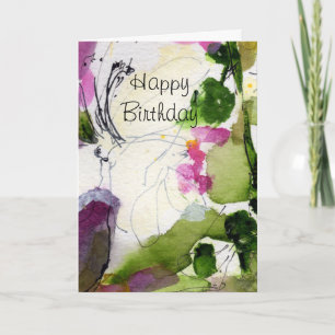 Modern Customizable Birthday Card Watercolor