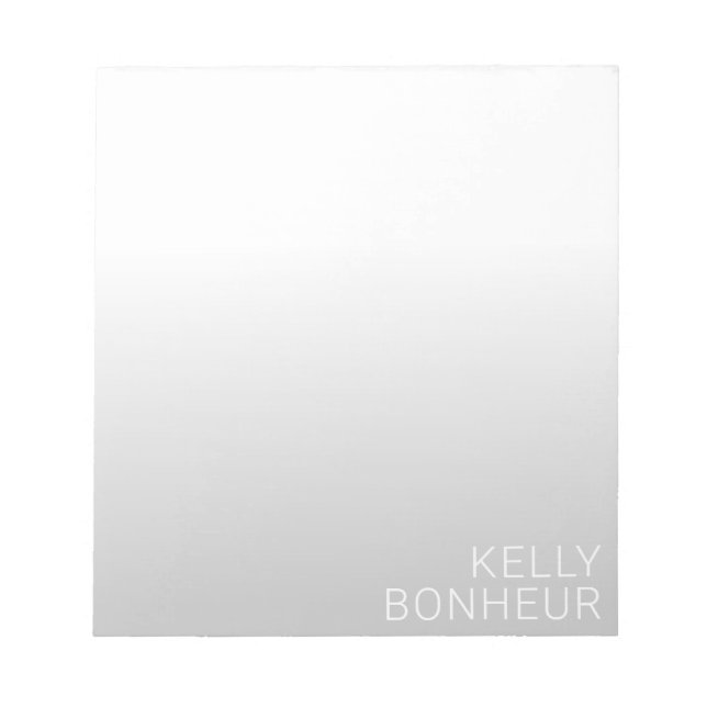 Modern Customizable Name | Grey Gradient Notepad (Front)
