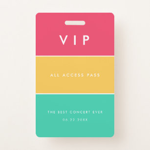 Modern customizable VIP All access pass ID Badge