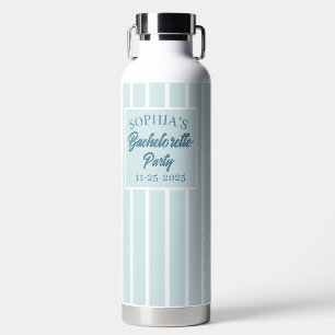 Modern Customs Bachelorette party Name Date Blue Water Bottle