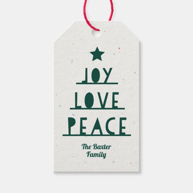 Modern Cut Green Gift Tag (Front)