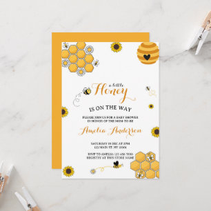 Modern Cute A Little Honey Baby Shower Invitation