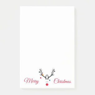 Modern cute abstract Christmas reindeers on white Post-it Notes
