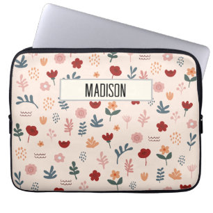 Modern Cute Aesthetic Flower Pattern Laptop Sleeve