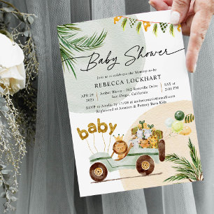 Modern Cute Animals Baby Shower Invitation
