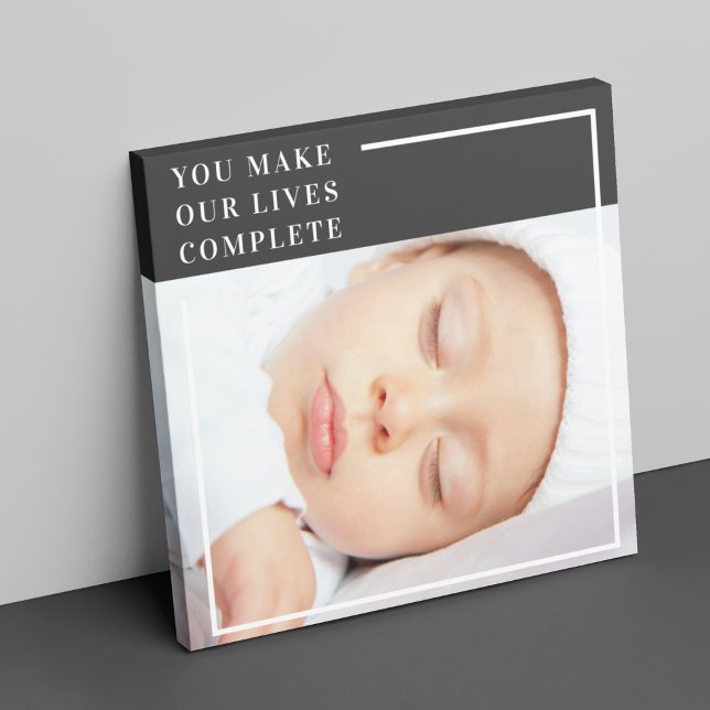 Modern Cute Baby Photo | Beauty Quote Canvas Print (Creator Uploaded)
