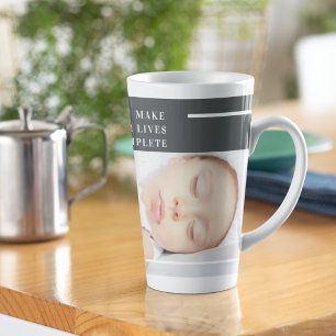 Modern Cute Baby Photo   Beauty Quote Latte Mug