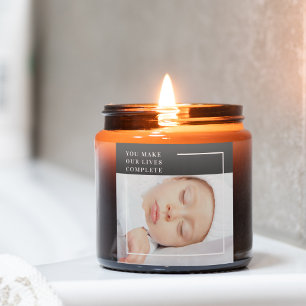 Modern Cute Baby Photo   Beauty Quote Square Sticker