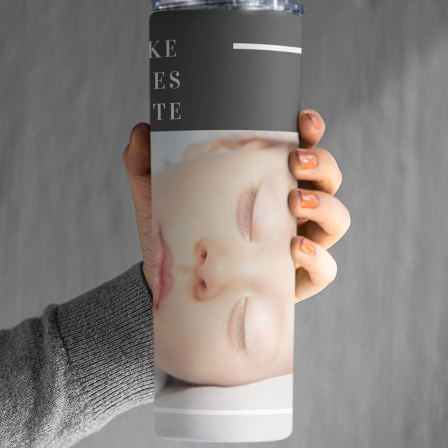 Modern Cute Baby Photo | Beauty Quote Thermal Tumbler (Creator Uploaded)