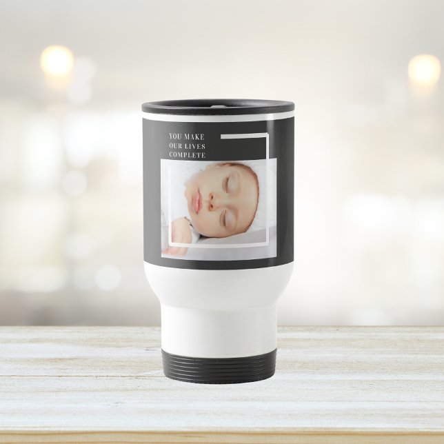 Modern Cute Baby Photo | Beauty Quote Travel Mug (Creator Uploaded)