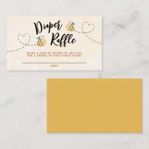 Modern Cute Bee Diaper Raffle Baby Shower Enclosure Card