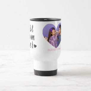 Modern Cute Best Mom Ever Kids Names Photo Pink Travel Mug