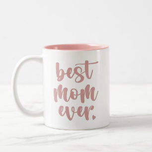 Modern Cute Best Mum Ever Kids Names Photo   Pink Two-Tone Coffee Mug
