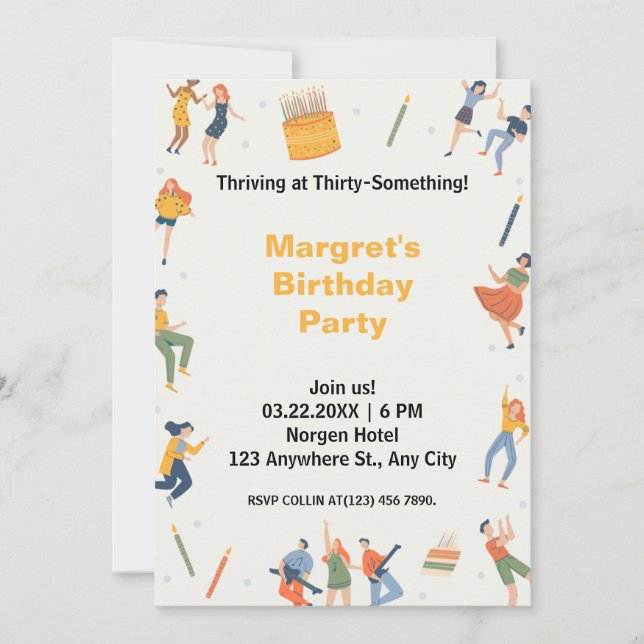 Modern cute birthday party (Front)