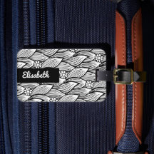    Modern Cute Black And White Hippie Daisy Floral