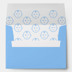 Modern Cute Blue Baby Boy Birthday Patterned Envelope