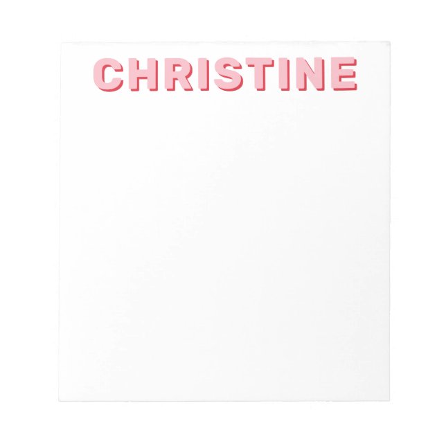 Modern Cute Blush Pink Cherry Red Kids Teacher Notepad (Front)
