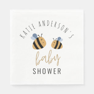 Modern Cute Bumblebee Baby Shower Party Napkin