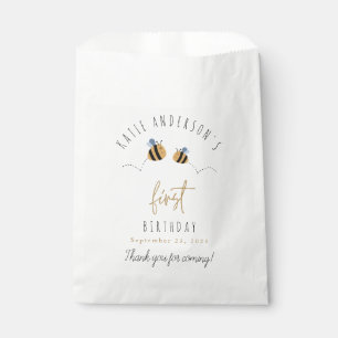 Modern Cute Bumblebee First Birthday Favour Bags