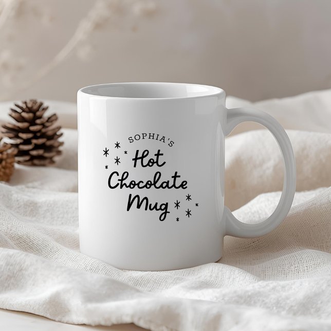 Modern Cute Calligraphy Hot Chocolate Mug (Creator Uploaded)
